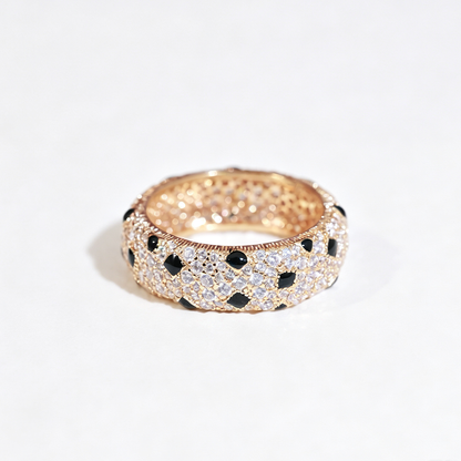 [⭐JeweliWhal]PANTHERE SPOTTED FULL DIAMOND RING