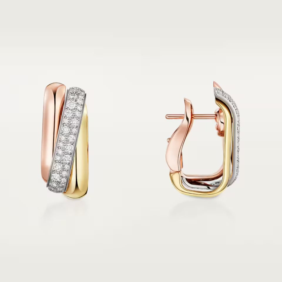 [⭐JeweliWhal]TRINITY HALF DIAMOND  CUSHION EARRINGS
