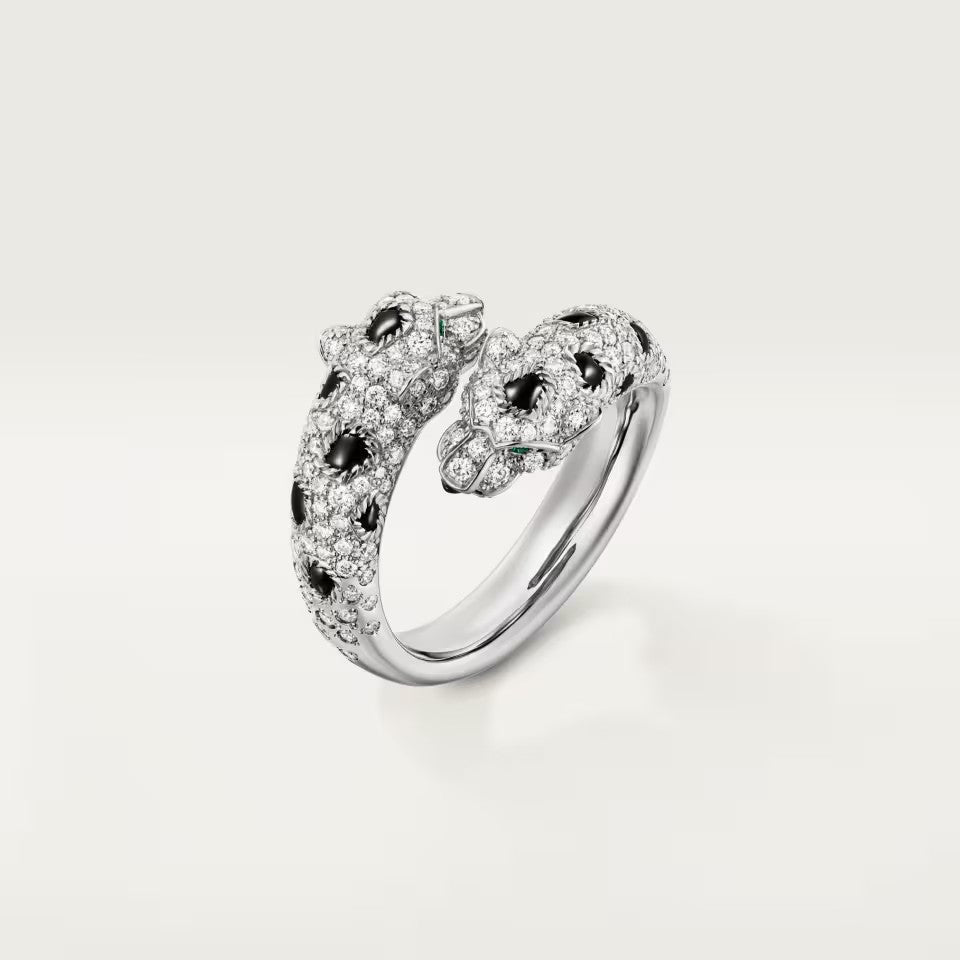 [⭐JeweliWhal]PANTHERE DOUBLE HEADED FULL DIAMOND  RING
