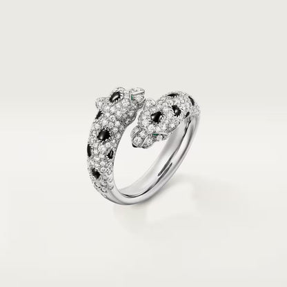 [⭐JeweliWhal]PANTHERE DOUBLE HEADED FULL DIAMOND  RING