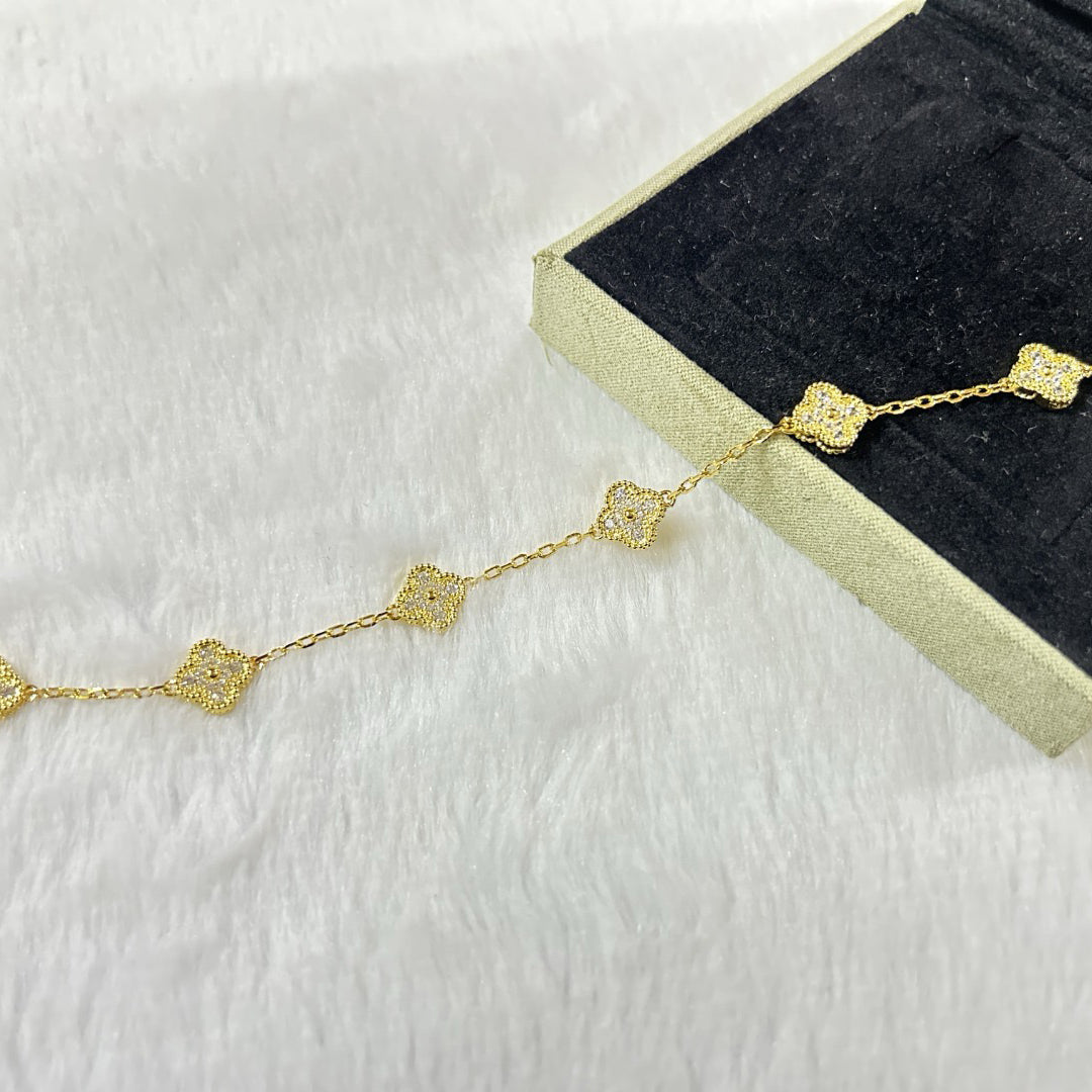 [⭐JeweliWhal]CLOVER 6 MOTIF DIAMOND BRACELET