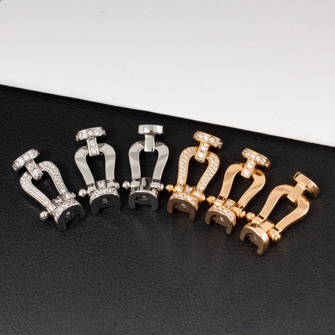 [⭐JeweliWhal]FORCE LARGE HORSESHOE HALF DIAMOND BRACELET ROSE GOLD