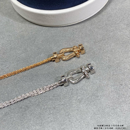 [⭐JeweliWhal]FORCE SMALL HORSESHOE  DIAMOND CHAIN ROPE BRACELET