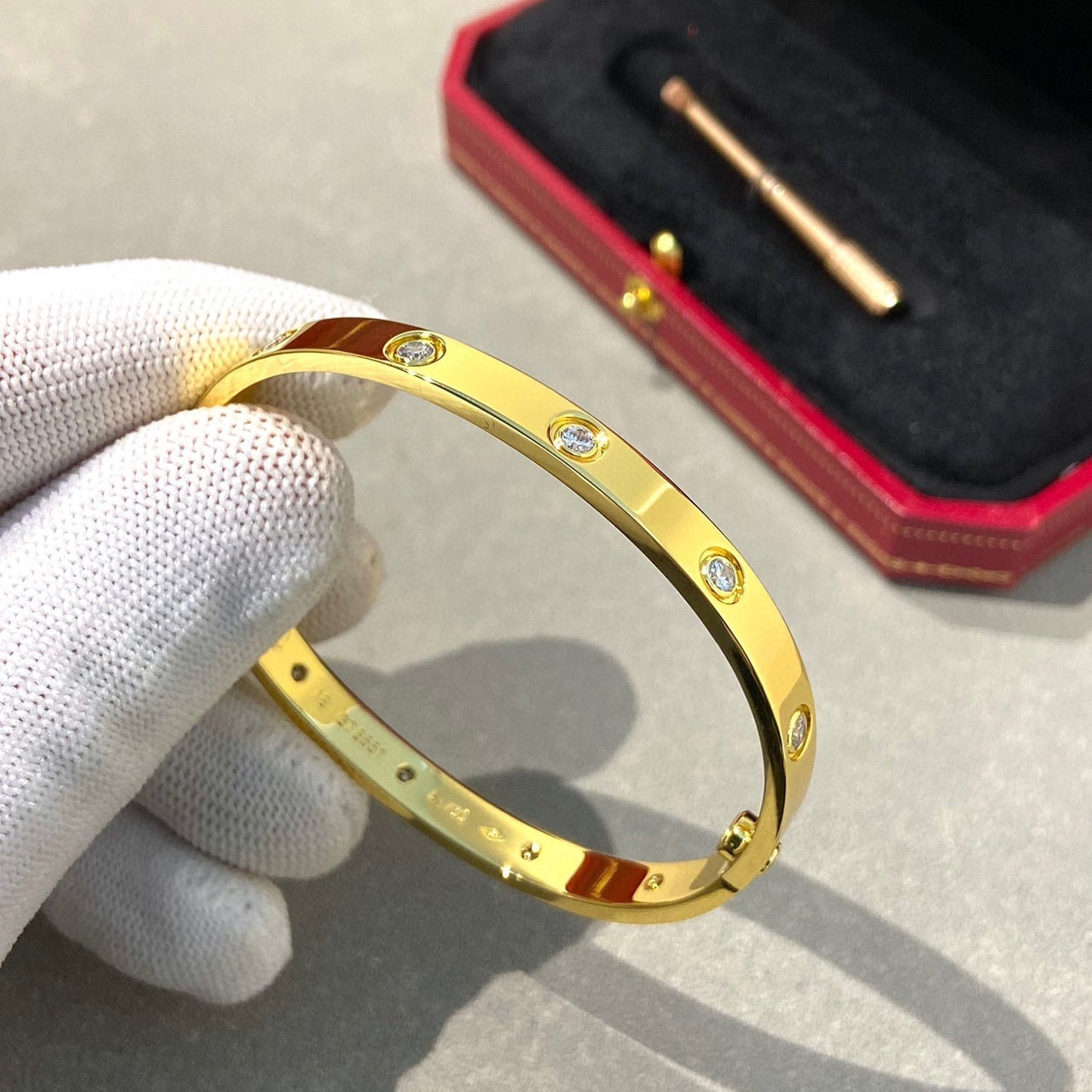 [⭐JeweliWhal]LOVE BRACELET 6.1MM 10 DIAMONDS