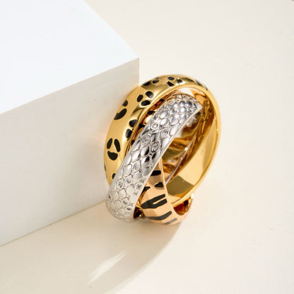[⭐JeweliWhal]TRINITY  RING LEOPARD PRINT