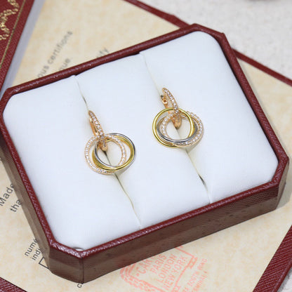 [⭐JeweliWhal]TRINITY HALF DIAMOND  EARRINGS