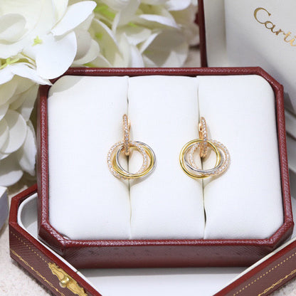 [⭐JeweliWhal]TRINITY HALF DIAMOND  EARRINGS