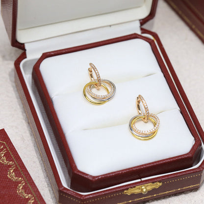 [⭐JeweliWhal]TRINITY HALF DIAMOND  EARRINGS