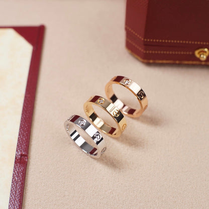 [⭐JeweliWhal]LOVE 4MM 1 DIAMOND RING