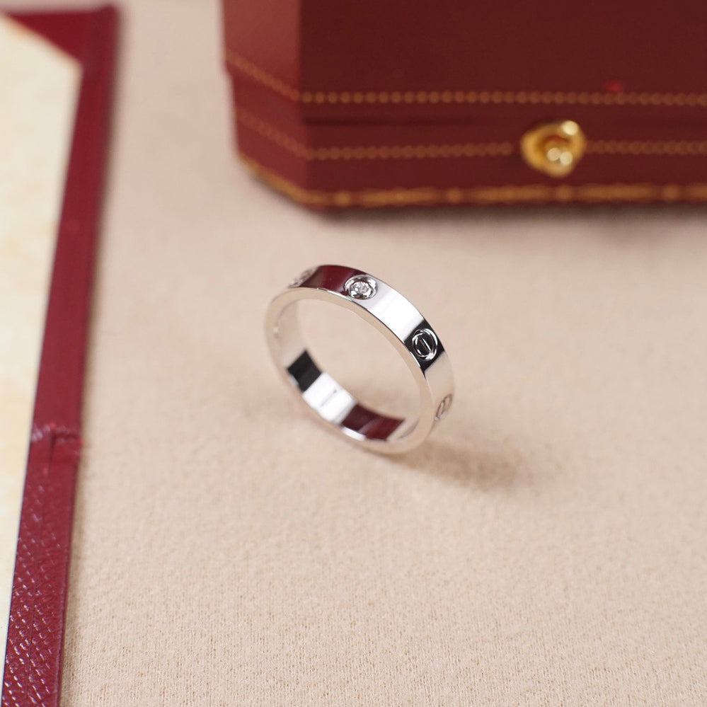 [⭐JeweliWhal]LOVE 4MM 1 DIAMOND RING