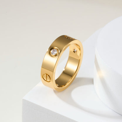 [⭐JeweliWhal]LOVE 4MM 1 DIAMOND RING
