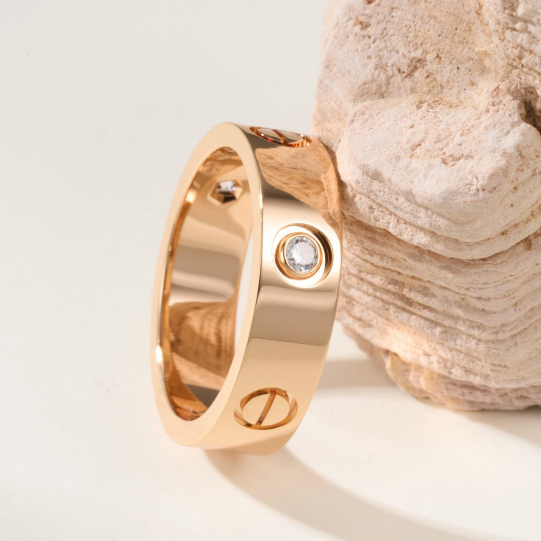 [⭐JeweliWhal]LOVE 4MM 1 DIAMOND RING