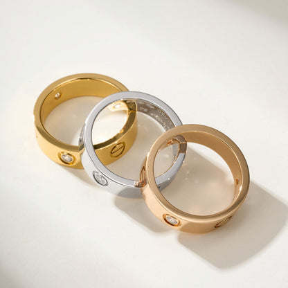 [⭐JeweliWhal]LOVE 4MM 1 DIAMOND RING