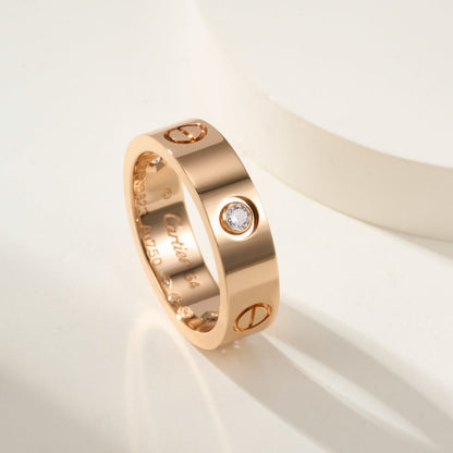 [⭐JeweliWhal]LOVE 4MM 1 DIAMOND RING