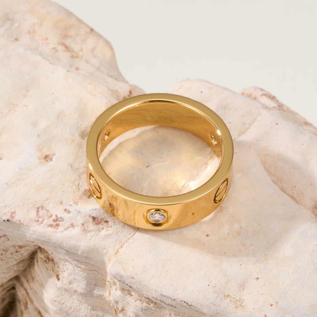 [⭐JeweliWhal]LOVE 4MM 1 DIAMOND RING