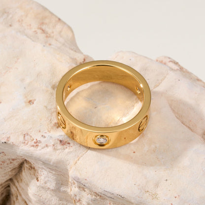 [⭐JeweliWhal]LOVE 4MM 1 DIAMOND RING