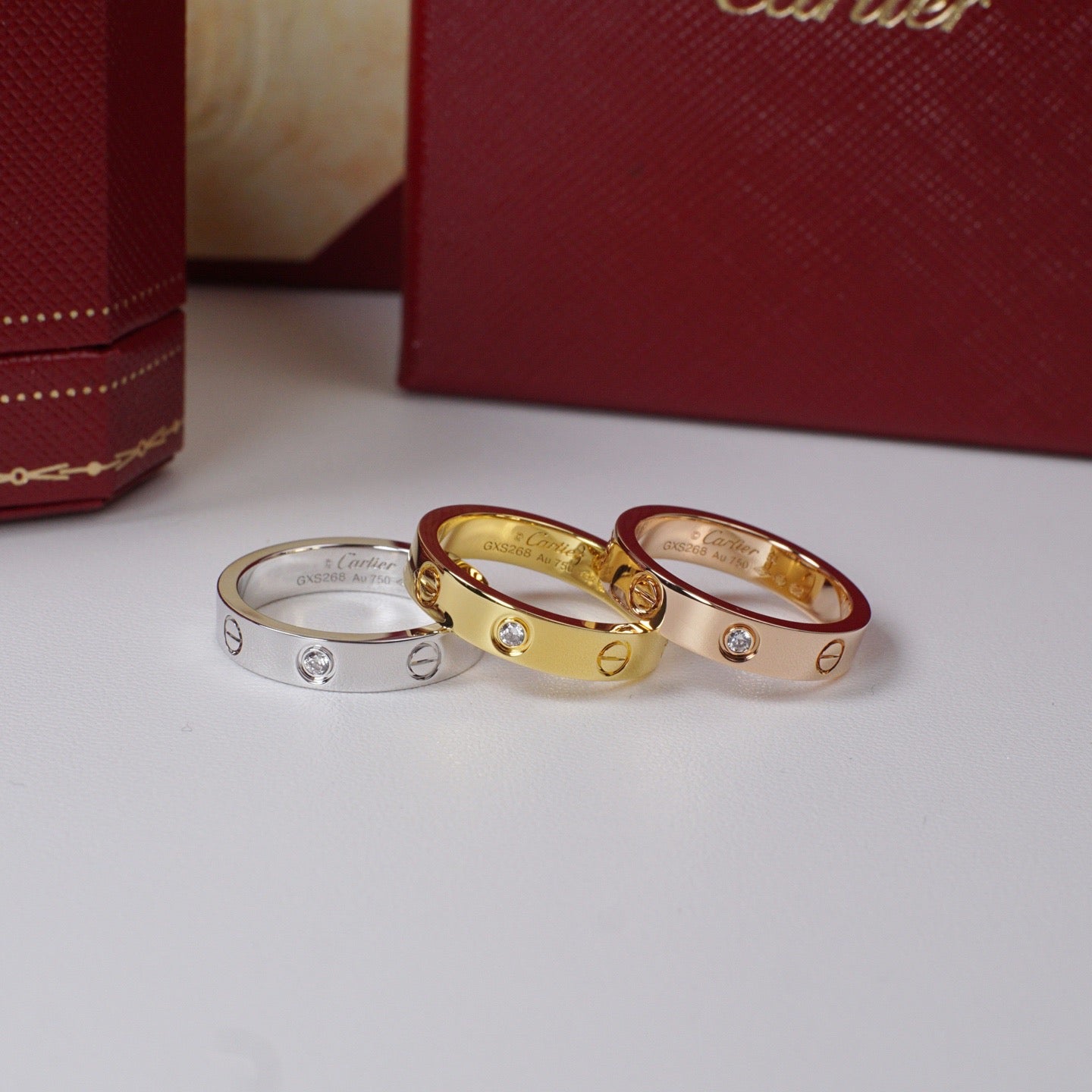 [⭐JeweliWhal]LOVE 4MM 1 DIAMOND RING