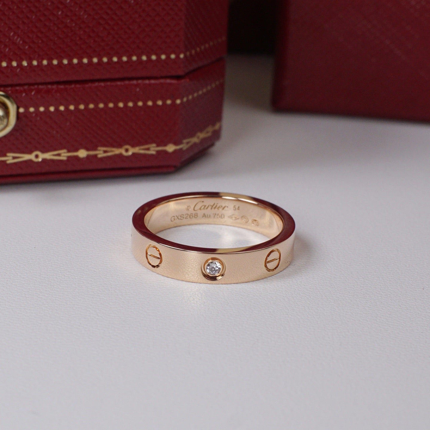 [⭐JeweliWhal]LOVE 4MM 1 DIAMOND RING