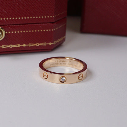 [⭐JeweliWhal]LOVE 4MM 1 DIAMOND RING