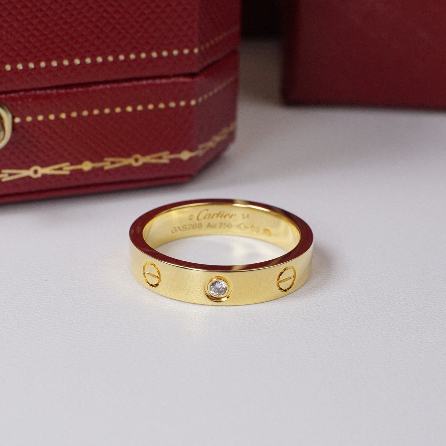 [⭐JeweliWhal]LOVE 4MM 1 DIAMOND RING