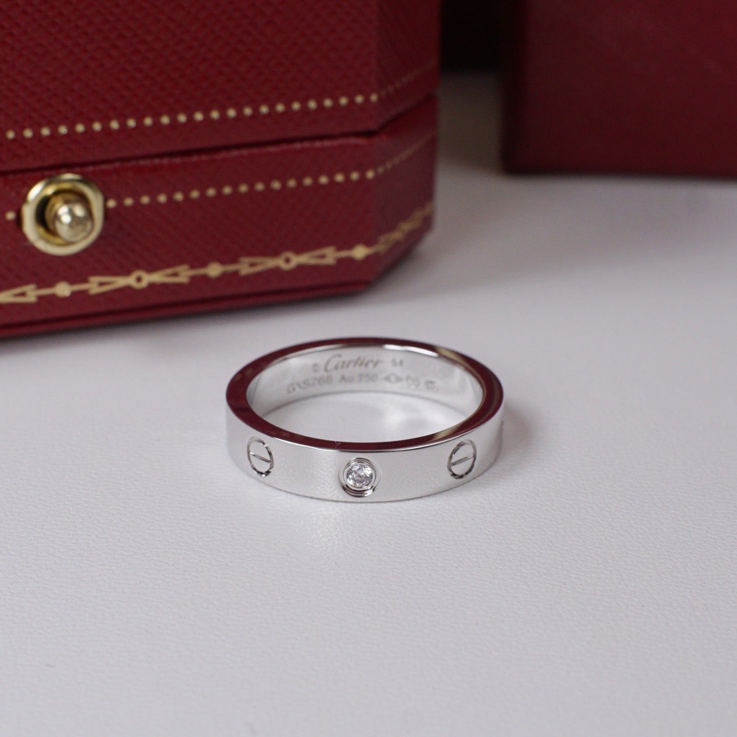 [⭐JeweliWhal]LOVE 4MM 1 DIAMOND RING