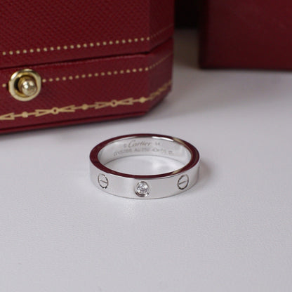 [⭐JeweliWhal]LOVE 4MM 1 DIAMOND RING