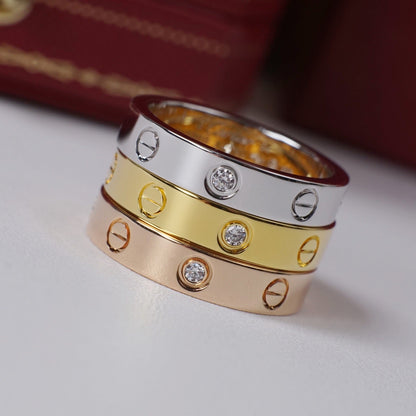 [⭐JeweliWhal]LOVE 4MM 1 DIAMOND RING