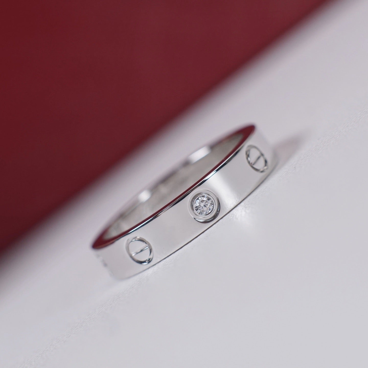 [⭐JeweliWhal]LOVE 4MM 1 DIAMOND RING