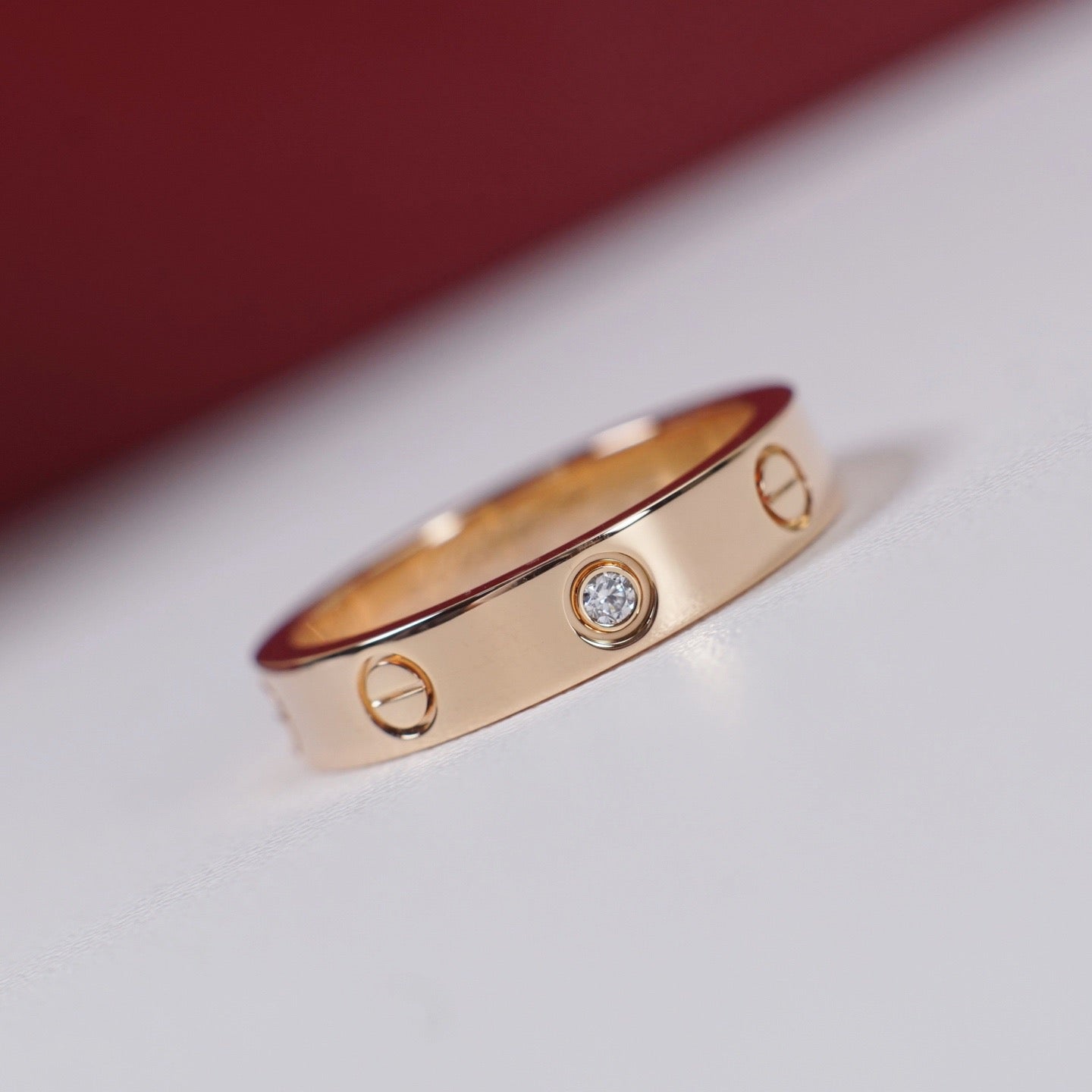 [⭐JeweliWhal]LOVE 4MM 1 DIAMOND RING
