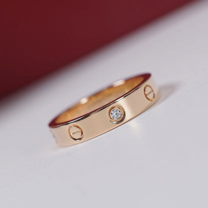 [⭐JeweliWhal]LOVE 4MM 1 DIAMOND RING