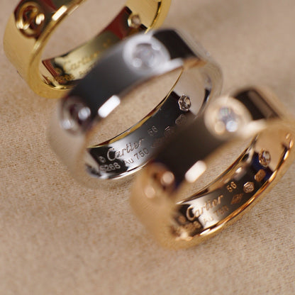 [⭐JeweliWhal]LOVE 5.5MM 3 DIAMOND RING
