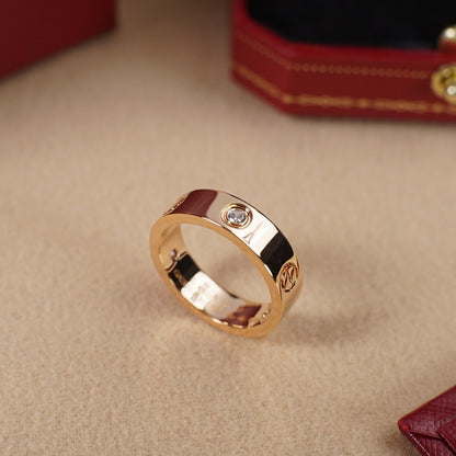 [⭐JeweliWhal]LOVE 5.5MM 3 DIAMOND RING
