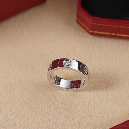 [⭐JeweliWhal]LOVE 5.5MM 3 DIAMOND RING