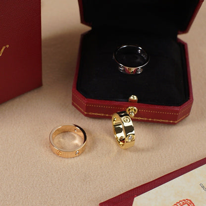 [⭐JeweliWhal]LOVE 5.5MM 3 DIAMOND RING