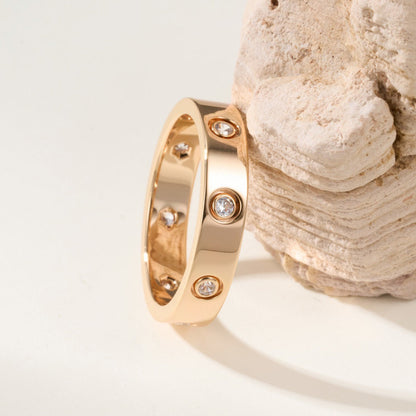 [⭐JeweliWhal]LOVE 4MM 8 DIAMOND RING