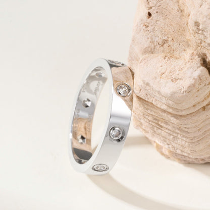 [⭐JeweliWhal]LOVE 4MM 8 DIAMOND RING