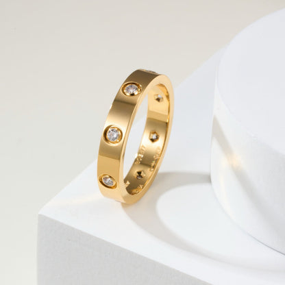 [⭐JeweliWhal]LOVE 4MM 8 DIAMOND RING