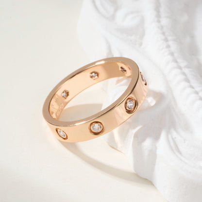 [⭐JeweliWhal]LOVE 4MM 8 DIAMOND RING