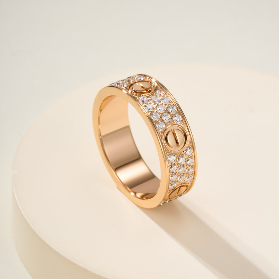 [⭐JeweliWhal]LOVE RING 5.5MM DIAMONDS PAVED
