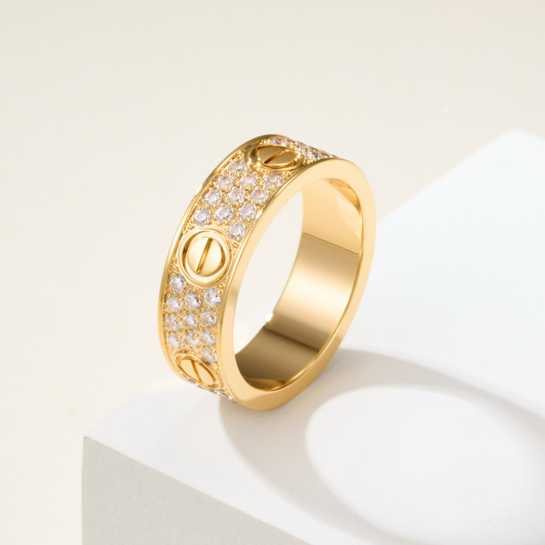 [⭐JeweliWhal]LOVE RING 5.5MM DIAMONDS PAVED