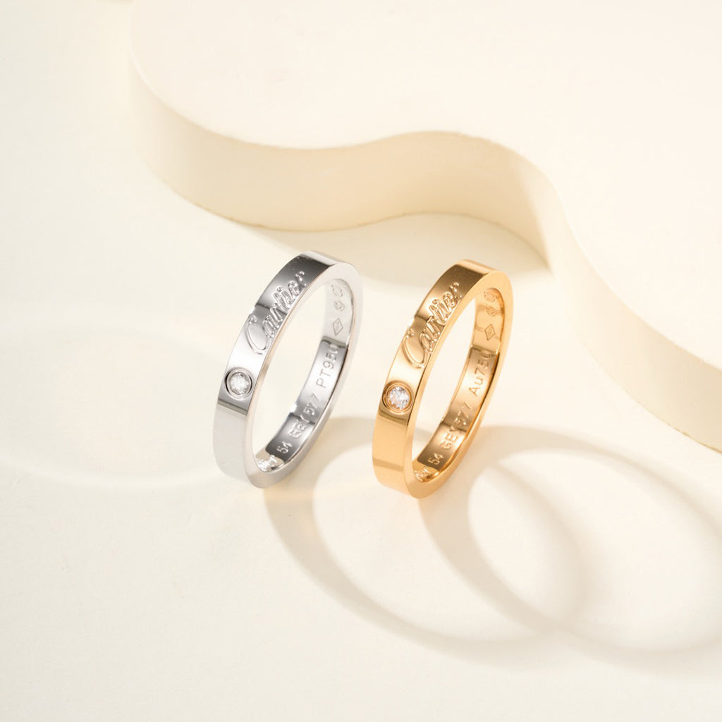 [⭐JeweliWhal]LOVE RING 4MM 1 DIAMOND
