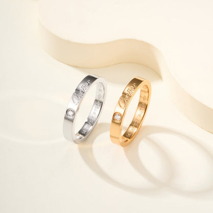 [⭐JeweliWhal]LOVE RING 4MM 1 DIAMOND