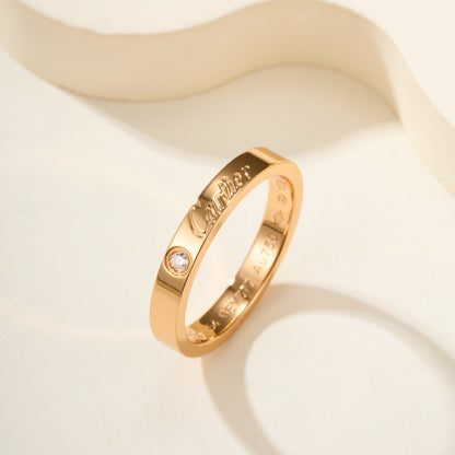 [⭐JeweliWhal]LOVE RING 4MM 1 DIAMOND