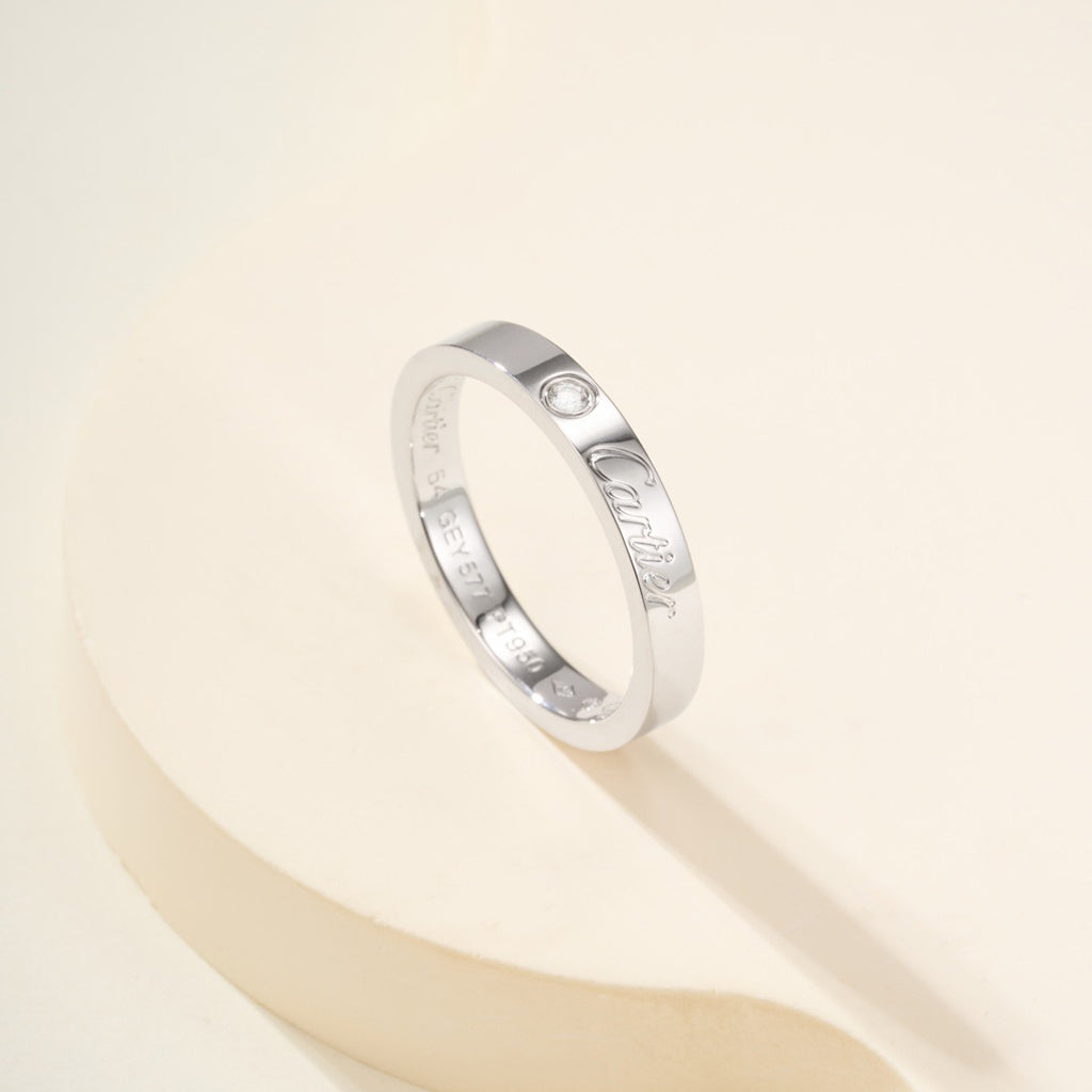 [⭐JeweliWhal]LOVE RING 4MM 1 DIAMOND