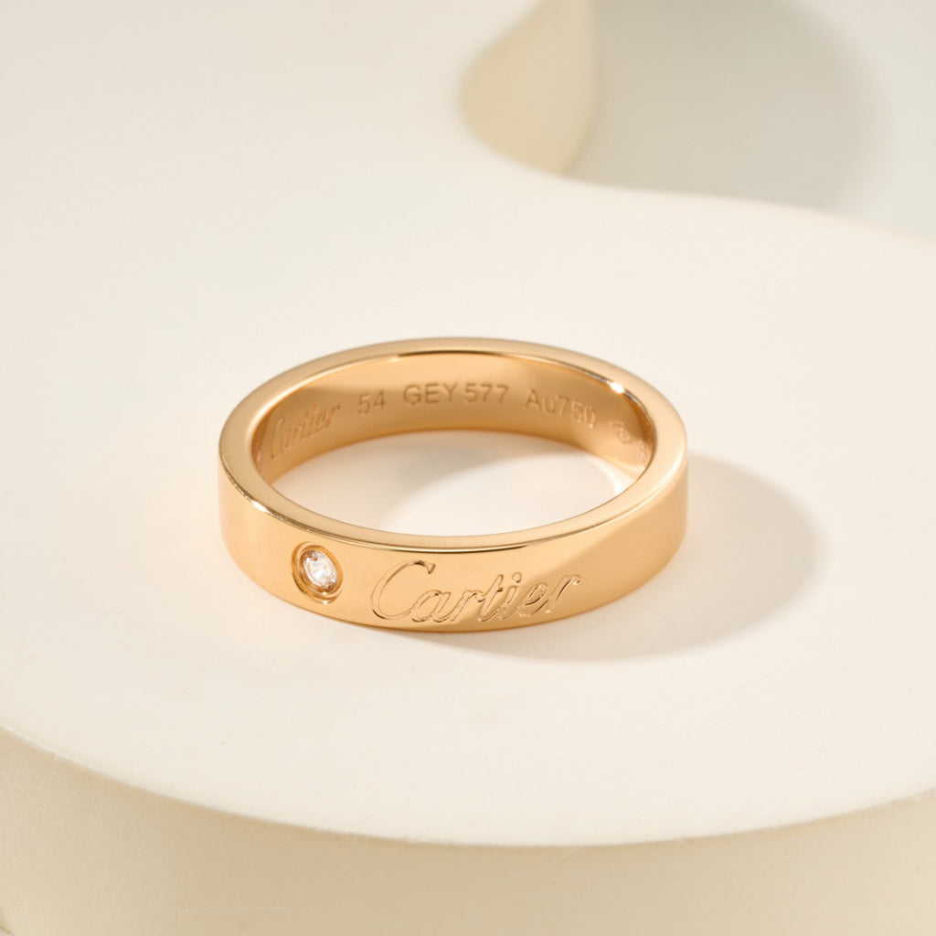 [⭐JeweliWhal]LOVE RING 4MM 1 DIAMOND