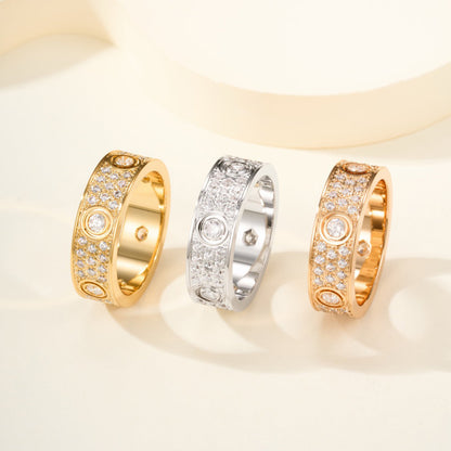 [⭐JeweliWhal]LOVE 5.5MM FULL-PAVE 6-DIAMOND RING