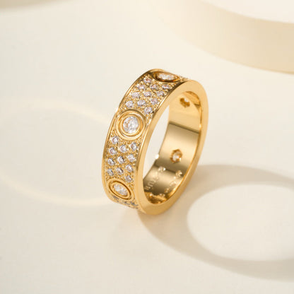 [⭐JeweliWhal]LOVE 5.5MM FULL-PAVE 6-DIAMOND RING