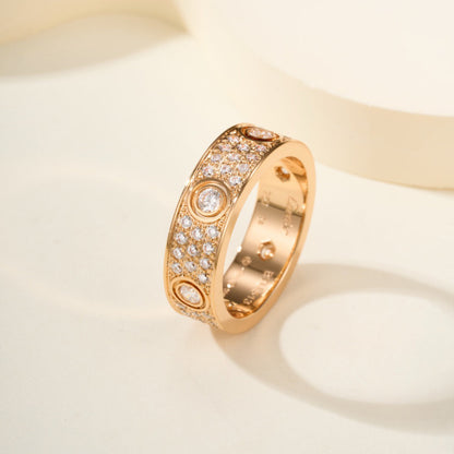 [⭐JeweliWhal]LOVE 5.5MM FULL-PAVE 6-DIAMOND RING