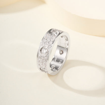 [⭐JeweliWhal]LOVE 5.5MM FULL-PAVE 6-DIAMOND RING