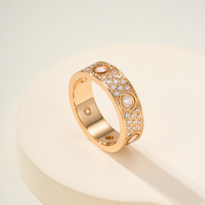 [⭐JeweliWhal]LOVE 5.5MM FULL-PAVE 6-DIAMOND RING